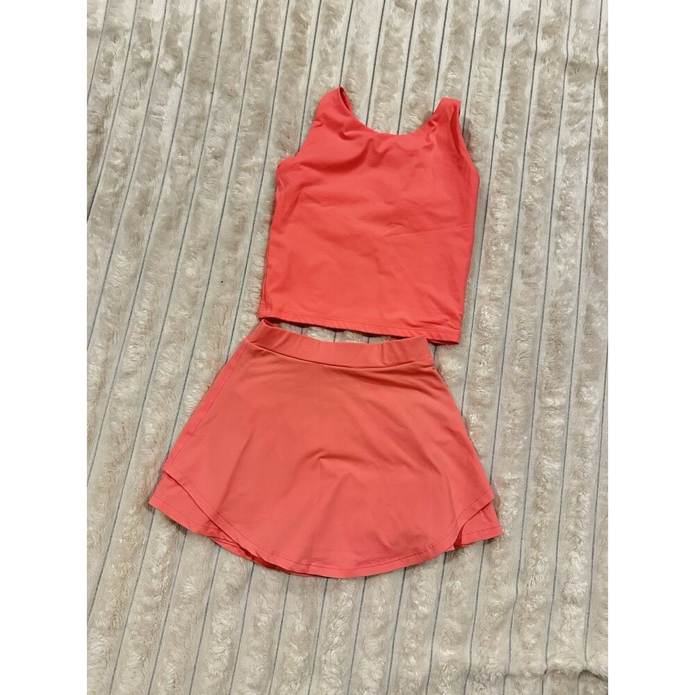 GUC Sweet Honey Set Skort And Crop Tank - 6Y Neon Coral